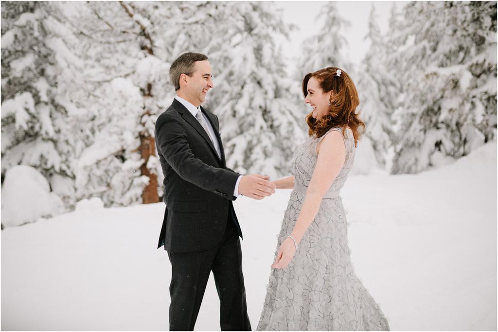 Timberline Lodge Winter Elopement | Christa and Ed
