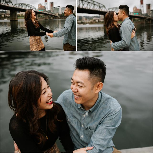 Rainy Portland Couples Photos on the Eastbank Esplanade · Katy Weaver ...