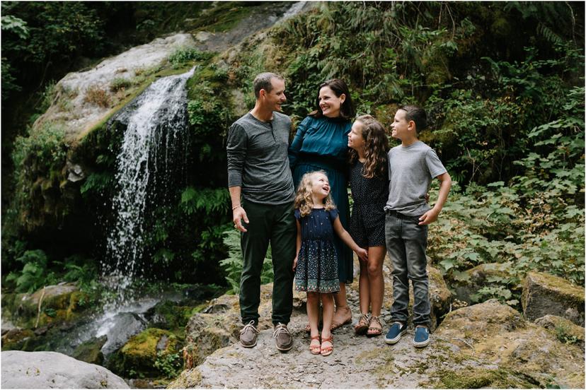 Columbia River Gorge Family Photos at a Waterfall