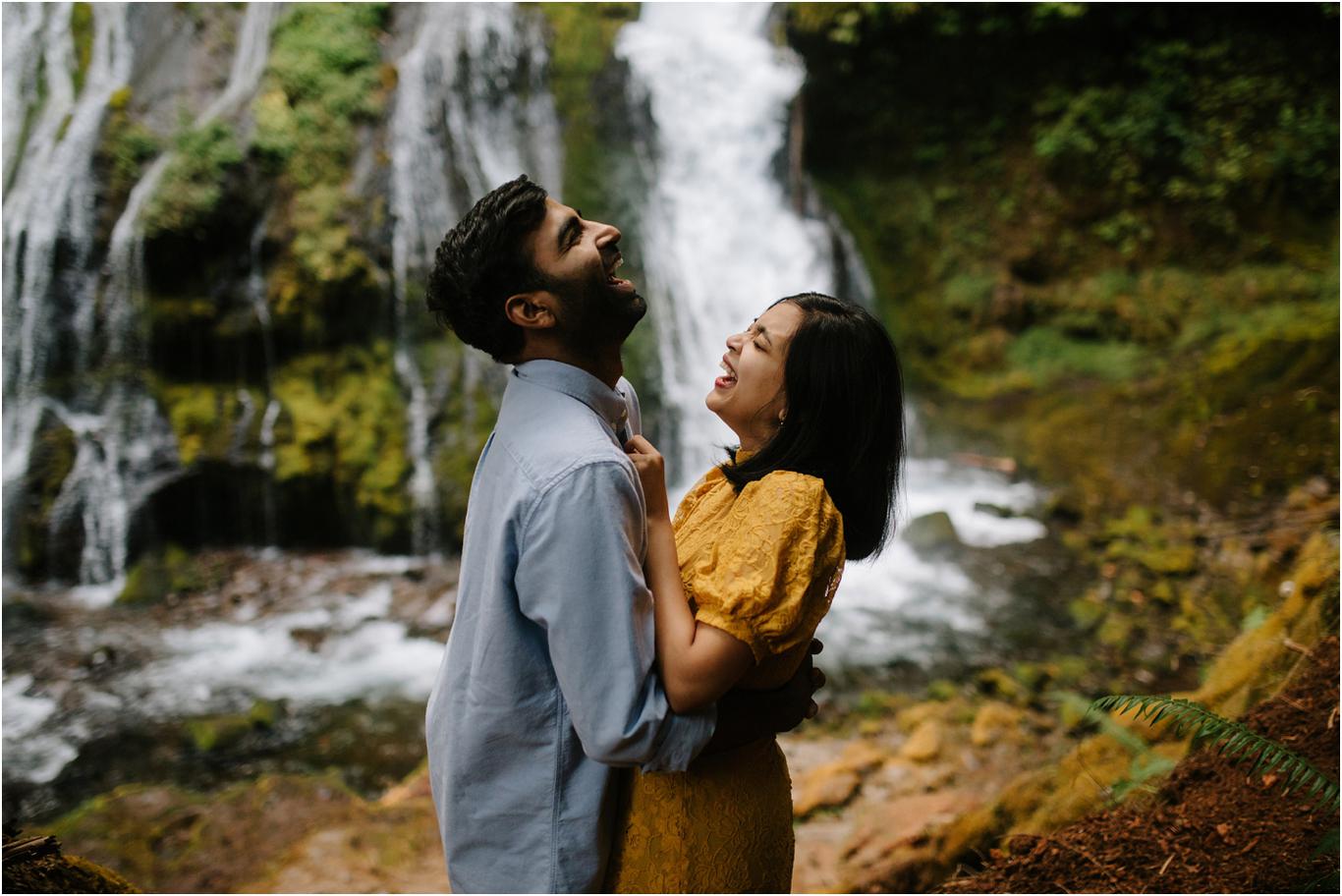 Engagement photos at Panther Creek Falls