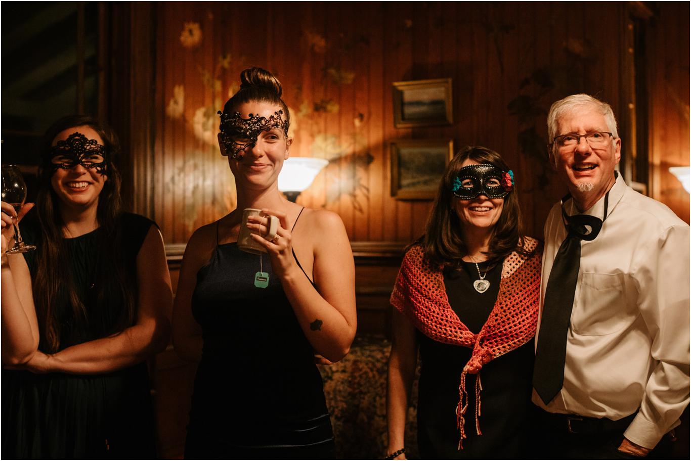 Masquerade Rehearsal Dinner at Spillian in the Catskills · Katy Weaver