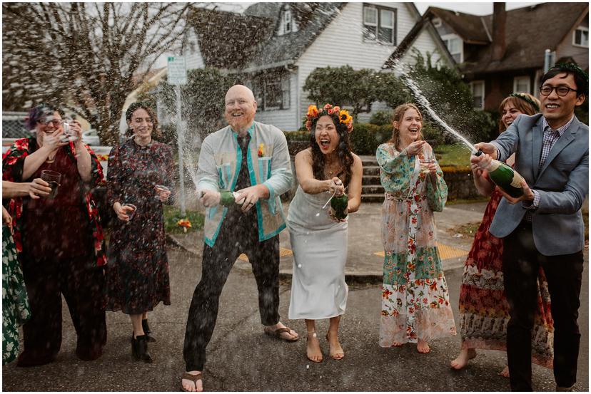 Intimate in-home Portland Elopement