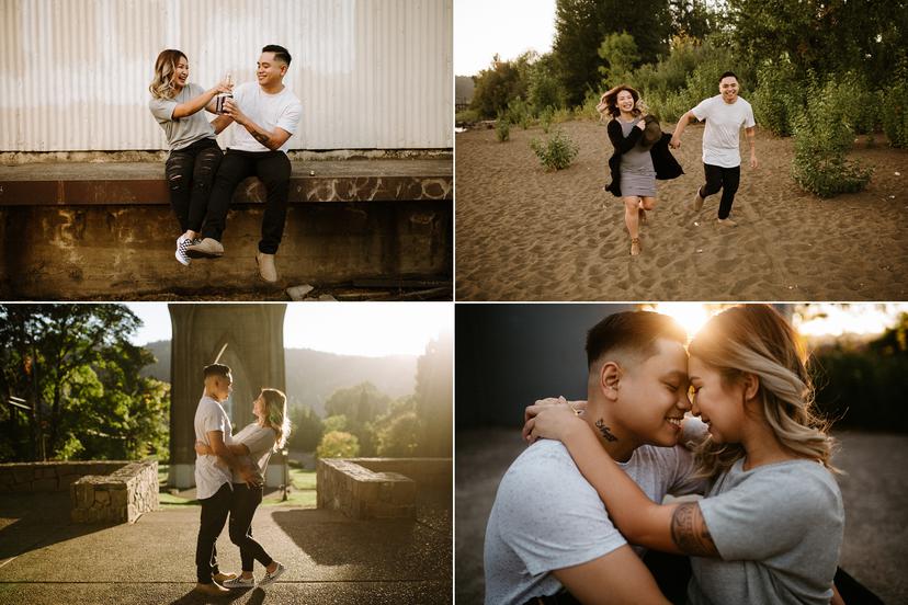 Modern and romantic Portland engagement photos